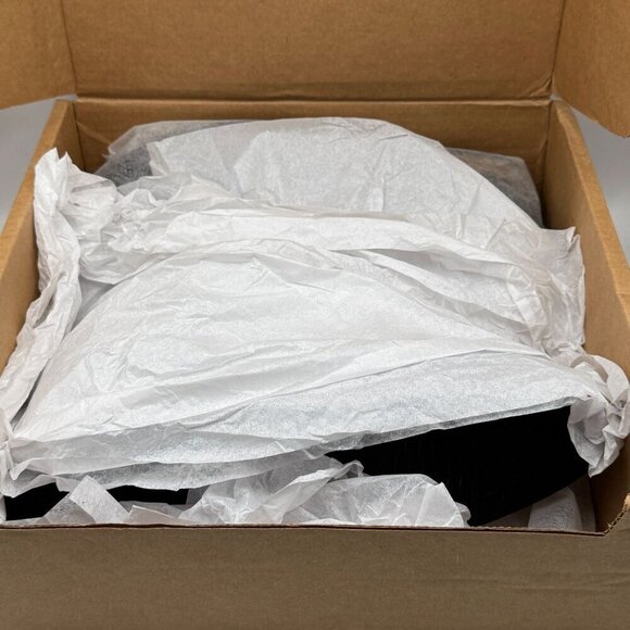 Vance Landon Black Vegan Leather Chelsea Boots Wooden Heel Rubber Sole 11 W - Picture 8 of 10